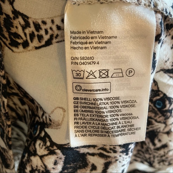 Cats Print Pussycat Bow Light Blouse H&M - Picture 5 of 10